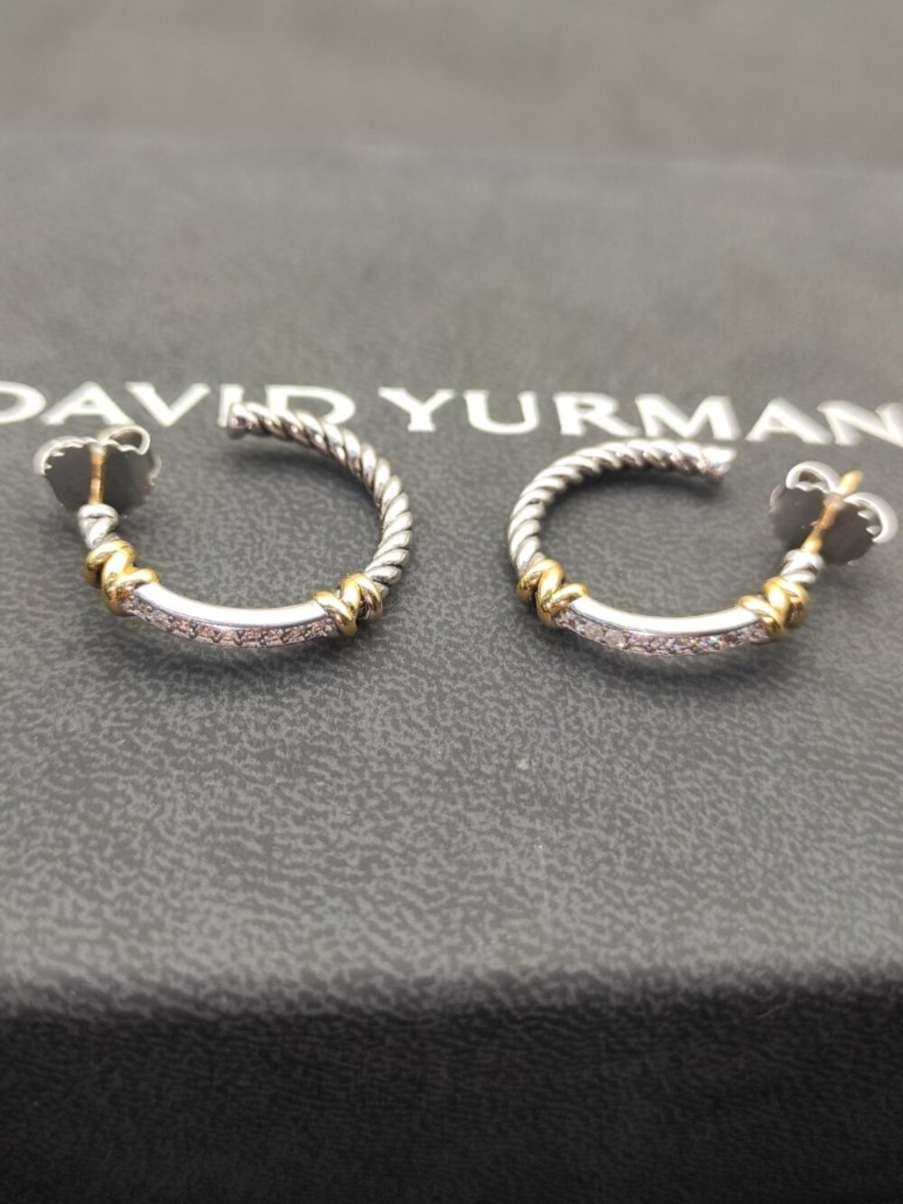 David Yurman 925 Silver Earrings with Original Pouch